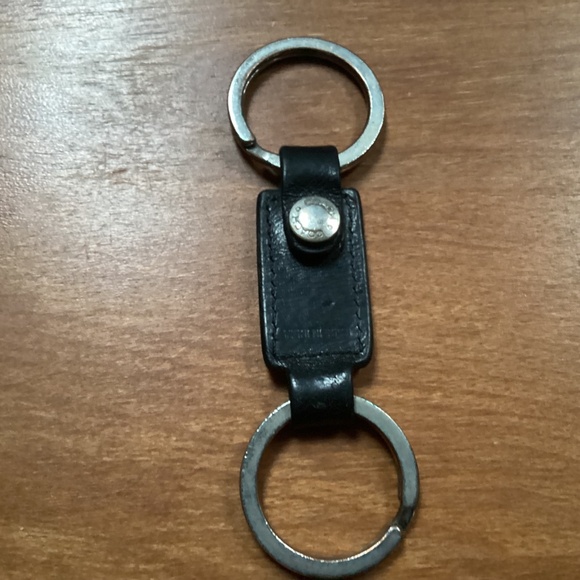 Coach Black Leather Silver-tone Valet Key Rings - Picture 2 of 10